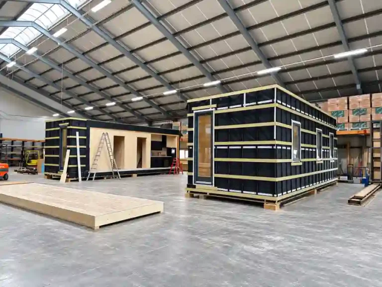 Twee CLT-modules in de productiehal