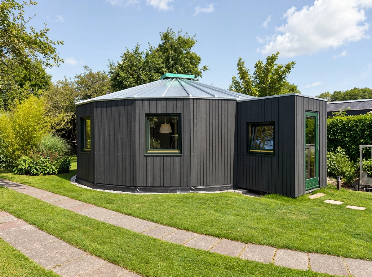 Afgewerkte yoga-yurt in Winkel